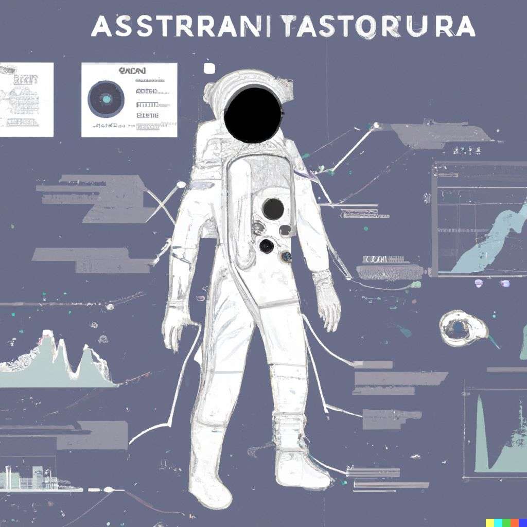 an astronaut, scientific diagram